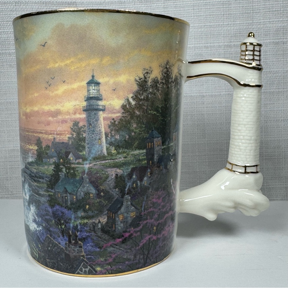 Thomas Kinkade The Village Lighthouse Heirloom Porcelain Mug Collection